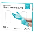 Produktbild: EUROPAPA Nitril-Handschuhe Medical Einmalhandschuhe Untersuchungshandschuhe (100 Stück, puderfrei ohne Latex, Gummihandschuhe) unsteril latexfrei disposible gloves blau L