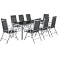 Produktbild: Juskys Gartengarnitur, Silber, Metall, 9, Gartenmöbel, Gartenmöbel-Sets