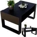 Produktbild: CraftPAK Couchtisch, Schwarz, Holzwerkstoff, Rechteckig, 92x45x53.6 cm, Wohnzimmer, Wohnzimmertische, Couchtische