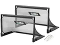 Produktbild: Salta Challenge - 100x60cm - Faltbares Fußball Tor - 2er Set - Für Kinder und Erwachsene - Zusammenklappbaren Fußballtoren - Schwarz