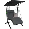 Produktbild: Boxxx Hollywoodschaukel, Grau, Dunkelgrau, Metall, Textil, Füllung: Schaumstoff, Vlies, 100x160x145 cm, Rückenlehne umklappbar, Gartenmöbel, Hollywoodschaukeln