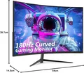 Produktbild: Z-Edge 24 Zoll Curved Gaming Monitor 180Hz 1ms MPRT, 300cd/m² Helligkeit, 16:9