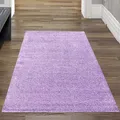 Produktbild: Hochflor-Teppich in Flieder – Perfekt für Fußbodenheizung Größe 80 x 150 cm