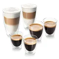 Produktbild: Tchibo 6er Gläser Set, 2x Latte Macchiato, 2x Caffè Crema, 2x Espresso, Doppelwandig, Modernes Design, heiß und kalt