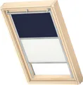 Produktbild: VELUX Original Dachfenster Duo Verdunkelungsrollo für S06, Dunkelblau, mit grauer Führungsschiene
