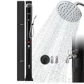 Produktbild: Arebos - Solardusche 40 l mit integriertem Thermometer Handbrause schwenkbarer Duschkopf mit Fußdusche Gartenschlauch Anschluss inklusive