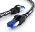 Produktbild: Primewire Patchkabel CAT 8 mit Baumwollummantelung - Gigabit Ethernet LAN Kabel - 40 Gbit/s - S/FTP PIMF Schirmung - Netzwerkkabel - 15m