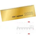 Produktbild: RIDO Septant Tischkalender 2026 1W 2S gold quer Spiralkalender Schreibtisch neu