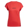 Produktbild: adidas Damen Essentials LINEAR Cotton T-Shirt, Pure Ruby/Black, M