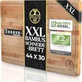 Produktbild: Deer & Oak Schneidebrett Holz – XXL Bambusbrett 44x30x2cm, Vorgeölt & Wasserabweisend, Messerfreundliches Küchenbrett für Fleisch, Gemüse & Brot