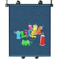 Produktbild: Sonnenrollo, 2er Set Sonnenblenden Graffiti Blau