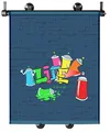 Produktbild: Walser Sonnenrollo Set Graffiti, 2 Stück Sonnenblenden-Auto Jungs, Sonnenschutz Seitenscheibe, universal UV-Schutz Auto Kinder 43x52cm blau