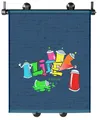 Produktbild: Sonnenrollo Set Graffiti blau