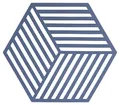 Produktbild: Zone Denmark Hexagon Topfuntersetzer Hitzebeständig, Silikon Untersetzer, Praktische und Dekorative Topf-Untersetzer, Spülmaschinenfest, 16 x 14 cm, Denim