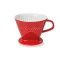 Produktbild: Porzellan Kaffeefilter XXL Rot für Filtertüten Gr. 4 und 6 ca. 800gr Gewicht ...