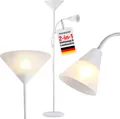 Produktbild: MONZANA® Stehlampe 175 cm Weiß Verstellbare Stehleuchte mit Deckenfluter und Leselampe moderne Standleuchte für Wohnzimmer Schlafzimmer Büro