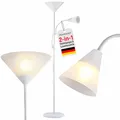 Produktbild: Monzana® Stehlampe 175 cm Weiß Verstellbare Stehleuchte mit Deckenfluter und Leselampe moderne Standleuchte für Wohnzimmer Schlafzimmer Büro
