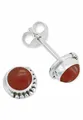 Produktbild: mantraroma Paar Ohrstecker IMBALI klein aus 925 Silber mit Karneol (Paar, Paar Ohrringe mit Schmuckbeutel), 925 Sterling Silber Ohrringe für Damen