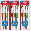 Produktbild: 3x 4er Set Faber - Castell Soft Touch Griffstück Pinselset Größen 2, 6, 10, 12
