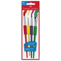 Produktbild: Pinsel-Set mit farbigen Pinselspitzen und Softgriffstück, 4 Stück