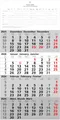 Produktbild: 2026 Wandkalender Viermonatskalender mit Tagesanzeiger 60x30cm