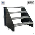 Produktbild: 4 Stufen Standtreppe Modell 1 Treppe Stahltreppe freistehend Breite 60 cm Höhe 84 cm Anthrazit ohne Geländer - Grau