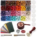 Produktbild: MeYuxg 635 Stück 24 Farben Siegelwachs Set, Bunt Achteckige Siegelwachsperlen Siegel Set mit Lebensbaum Muster Siegel, Stempel Wachssiegel Perlen Set für Briefen, Einladungskarte, Karten, Geschenkbox