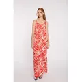 Produktbild: Maxikleid »LG V DR Do44ris« Sommerkleid, Gr. M (38) - N-Gr, 7635 scarlet red flower, , 28050035-M N-Gr