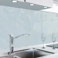 Produktbild: danario Küchenrückwand selbstklebend - Glasoptik - Spritzschutz Küche - versteifte PET Folie - 0,8 mm - Marmor blau - 60cm x 340cm