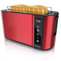 Produktbild: Arendo 4-Scheiben-Langschlitz-Toaster, 1500W, Display, rot