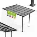 Produktbild: Juskys Terrassenüberdachung Borneo 3x3 m – Aluminium Terrassendach mit Doppelstegplatten Sonnenschutz Wandmontage Überdachung für Terrassen Anthrazit