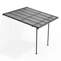 Produktbild: Juskys® Terrassenüberdachung Borneo 3x3 m — Sonnenschutz aus Aluminium mit transparenten Doppelstegplatten — Terrassendach zur Wandmontage in Anthrazit