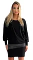 Produktbild: Mississhop 95-31 Damen Minikleid festlich Glitzer Kleid Pulli Tunika Schwarz S