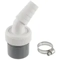 Produktbild: HUAREW Waschmaschine Abfluss Adapter DN 40 für den Geschirrspüler, Trockner, Waschmaschine, Winkel Waschinenanschluss mit Eingangsstutzen von 18-24 mm und Abgang 40mm Rohr mit Schlauchschelle