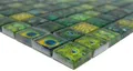 Produktbild: Handmuster Glasmosaik Mosaikfliese grün glänzend Pfau Wand Küche Bad Dusche MOS68-WL84_m