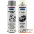 Produktbild: 500ml FELGENSILBER FELGENLACK SILBER PRESTO + 500ml KLARLACK SPRAY SPRÜHLACK