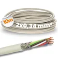 Produktbild: 10 Meter Lapp 0034502 LiYCY geschirmte Steuerleitung 2x0,34 mm² I PVC Datenleitung grau I LED Verbindungsleitung I Steuerkabel 2 adrig für Schaltschränke