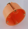 Produktbild: 50 Stück Hohlwanddosen flach Ø 68 mm 47 mm tief orange