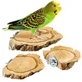 Produktbild: 3er Set Vogel-Sitzbrettchen aus Naturkork-Rinde. Zum Sitzen, Anknabbern und Knuspern. Sitz-Brettchen aus Kork für Wellensittiche, Kanarienvögel, Papageien, Vögel oder Nagetiere
