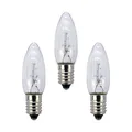 Produktbild: hellum Ersatz-Kerzen für Schwibbogen, 3 Stück 8V 3W Riffelkerze für Weihnachtsbaum Kerzen Lichterketten innen mit 30 Brennstellen, Birnen für Lichterbogen E10/ 8V/ 3W/ 22Lumen 920000
