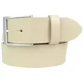 Produktbild: BELTINGER Ledergürtel Jeans-Gürtel aus Vollrindleder 4 cm - Hochwertiger Leder-Gürtel für He (1-St) beige|silberfarben 90 cm (Gesamtlänge 105 cm)