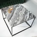 Produktbild: riess-ambiente Eleganter Couchtisch ELEMENTS 50cm grau mit polierter Marmor-Platte Beistelltisch Tisch
