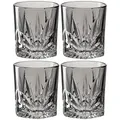 Produktbild: Leonardo Capri 022358 Trinkgläser 4er Set grau, spülmaschinenfeste Saftgläser mit Prägung, facettiert, bunte Wassergläser, Glasbecher, 220 ml