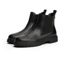 Produktbild: Tommy Hilfiger TH LEATHER CLEATED CHELSEA Chelseaboots, Blockabsatz, Stiefelette, Schlupfboots, beidseitiger Stretcheinsatz schwarz 36 EU