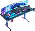 Produktbild: Himimi 160x75 cm Gaming Schreibtisch, Ergonomischer Großer Gaming Tisch, T-Form