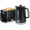 Produktbild: Briebe Elegance Set Toaster 2 Scheiben Breite Schlitze + Wasserkocher 1,7L Elektrischer, SKT1170BLK, Schwarz