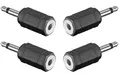 Produktbild: 4 x ADAM HALL Adapter 3,5 mm Mono Klinkenstecker auf 3,5 mm Stereo Klinkenbuchse