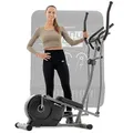 Produktbild: HOP Sport® Crosstrainer für Zuhause, Ultraleiser Crosstrainer mit 8-stufiger Widerstand, 9 KG Schwungrad, Magnetisch Ellipsentrainer mit LCD Trainingscomputer, Transporträder und Pulsmessung