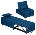 Produktbild: HOMCOM 3-in-1 Schlafsessel mit Bettfunktion, ausziehbares Schlafsofa, Blau