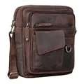 Produktbild: STILORD Ryan Crossbody Tasche Herren Leder Kleine Herrentasche zum Umhängen Vintage Ledertasche 9,7 Zoll iPad Tasche Messenger Bag Umhängetasche Echtleder Farbe:Zamora - braun